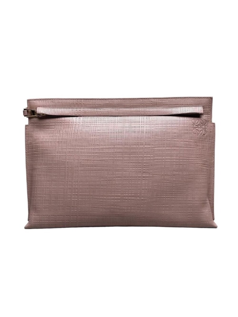Loewe T Pouch Clutch Pink Beige Anagram